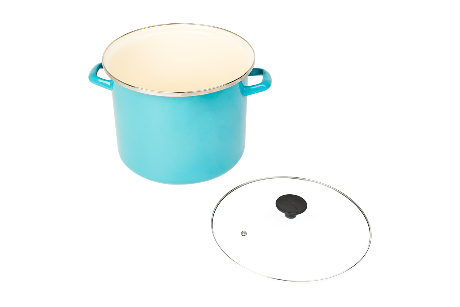 12qt/26cm Keittoastia Emaloitu teräs kattila kahvalla ja kannella, XL iso, Specialty Nonstick